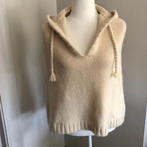 Ivory Cashmere Pancho with Hood